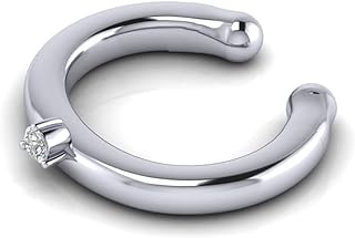 Sustainable Lab-Grown Diamond Ear Cuff with Push-Back Finding for Unisex Rhodium-Plated-Silver Design