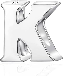 CRISNATA Sterling Silver Alphabet A-Z Name Charm Bracelet - Perfect for Mother, Father, Daughter, Son, Sister, Nana - Unique European Design