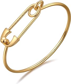 Gold Silver Link Bangle Bracelet for Women Simple Thin Cuff Bangle Bracelet Minimalist Jewelry