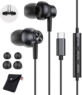 ROOSTON Écouteurs Intra-Auriculaires avec Réduction Adaptative du Bruit et Son HiFi, USB C, Idéal pour Tous les Mobiles et Tablettes, Parfaits pour Musique et Appels