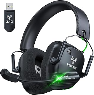 WESEARY WG4 Kabelloses Gaming Headset mit Mikrofon, Surround Sound und Geräuschabbildung, 45 Stunden Akkulaufzeit für PS5, PS4 und PC, ideal für Gamer jeder Altersgruppe