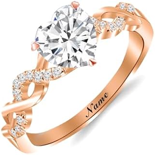 1.3 Carat(cttw) Heart-Cut Moissanite Engagement Ring for Women,10K 14K 18K Real Gold Wedding Rings with Free Engraved Name,Wedding Anniversary Ring for Her