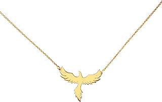 Phoenix Unique Small Pendant | 18K Gold Plated 925 Sterling Silver Necklace | Fantasy Gold Bird Charm | Dainty Mythological Necklace | Animal Gift for Her