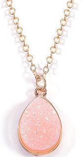 Natural Water Drop Shape Druzy Agate Pendants Charms Pendants for Necklace Jewelry Great Gift for Women Girls Wife or Girlfriend