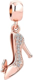 MiiFort High Heel Shoe Bowknot Celtic Knot Love Heart Charm Compatible with Pandora Bracelets Rose Gold Silver Twotone Christmas Family Daughter Sister Granddaughter