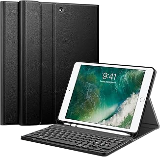 FINTIE Clavier sans Fil Bluetooth pour iPad Air 2 avec Support de Stylet, 9.7 Pouces, Étui Souple en TPU et ABS de Qualité, Idéal pour une Utilisation Informatique