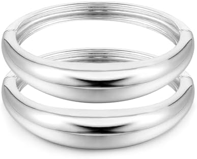 Elegance 11 designs Gold/Silver Cuff Bangle Bracelets For Women Set Chunky Trendy Gold Bracelet Minimalist Hinged Arm Cuff Jewelry Gift 2pcs