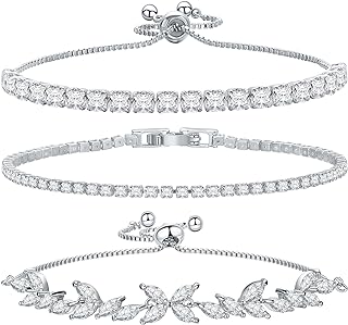 Lobster Claw Clasp Chakra Charm Bracelet - White Gold and Silver Chain with Cubic Zirconia Accents - Ideal for Women and Girls - Classic Tennis Design