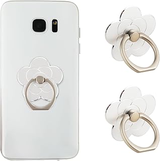 Sibba Lot de 2 Support de Bague pour Téléphone en Métal, Argenté, Rotatif à 360° et Adhésif Puissant. Idéal pour Regarder des Films, Écouter de la Musique et Vidéoconférences