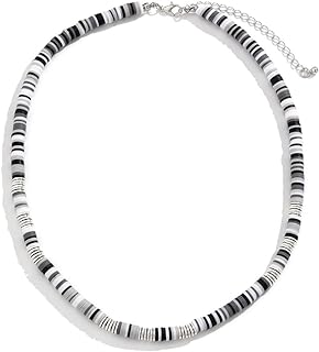 Bohemian Clay Choker Necklace For Woman Girls Men, Soft Polymer Clay Colorful Splicing Flake Clavicle Beads Necklace Boho Beach Necklace Jewelry