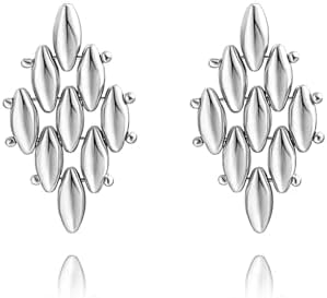 18K Gold Plated Geometric Drop Earrings with Elegant Simulated White Shell Pearl Studs for Women's Everyday Glamor