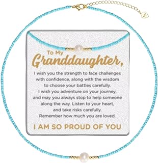 To My Granddaughter, I Am So Proud Of You Freshwater Pearl Necklace, Bohemian Bead Choker, Freshwater Pearl Necklace Granddaughter Jewelry