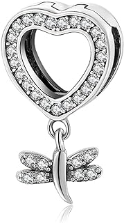 MEETCCY 925 Sterling Silver Reflexions Bracelet for Women Mesh Bracelet Clip Beads & Safe Chain.Birthday Christmas for Friends Mothers Wife and Daughters (Dragonfly Charm)