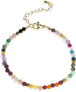 Handmade Gemstone Beaded Strand Bracelets for Women Teen Girls Dainty Adjustable Charm String Braided Boho Seed Beads Friendship Bracelets Fashion Jewelry Gift…