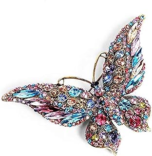 Rhinestone Butterfly Brooch - Colorful Shining Crystal Brooch Pin Decoration Gift for Women Girls