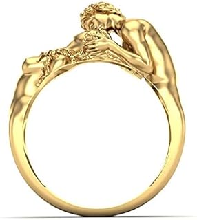 Western Style Naked Couples Kiss Rings Fashionable Engagement Wedding Rings for Men Women Jewelry Gifts