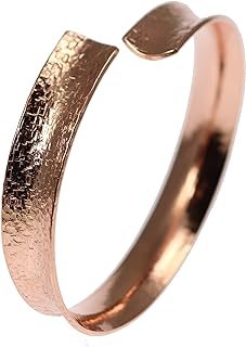John S. Brana Handmade Adjustable Texturized Anticlastic Copper Bangle Bracelet - 100% Solid Uncoated Copper
