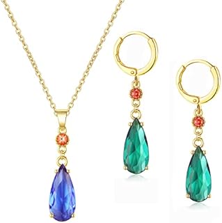 Cosplay Anime Earrings Necklace Vintage Huggie Hoop Cliip on Earrings Necklace set Anime Jewelry Best Gift Idea Wedding Earrings Cosplay