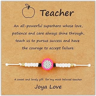 Teacher Appreciation Gifts Colorful Beaded Rope Bracelets For Women Handmade Clay Bead Wrist Cord Adjustable String Teacher Bracelets Cute Gifts For Women