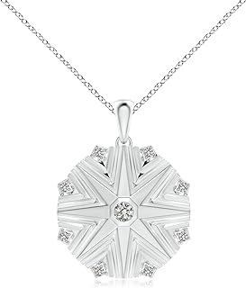 Angara Natural Diamond Star Pendant Necklace for Women, Girls in 14K Solid Gold/Sterling Silver| April Birthstone Jewelry Gift for Her | Birthday | Wedding | Anniversary