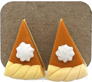SAE99 Halloween Thanksgiving Fall Season Pumpkin Pie Polymer Clay Stud Earrings