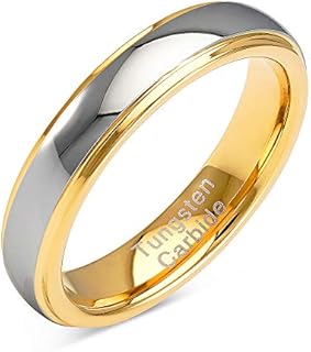 100S JEWELRY 4mm Personalized Engraved Tungsten Rings For Men Women Wedding Band Two Tones Gold Silver Engagement Size 4-13