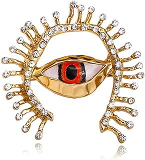Pin Clasp Enamel Evil Eye Brooch for Fashion-Forward Individuals, Vintage Design