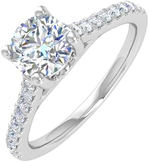 FINEROCK 1/2 Carat Diamond Solitaire Engagement Ring in 14K Gold