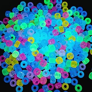 Durable Glow-in-the-Dark Kandi Bead Bracelets by MIIIM, with Mixed UV Chain for Making Jewelry - Round Small Sized Beads