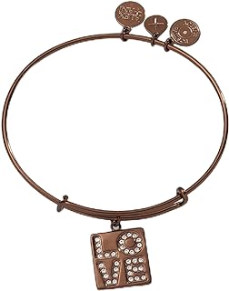 Alex and Ani AA761923SC,LOVE Pave Expandable Bangle Bracelet,Shiny Chocolate,Brown, Bracelets