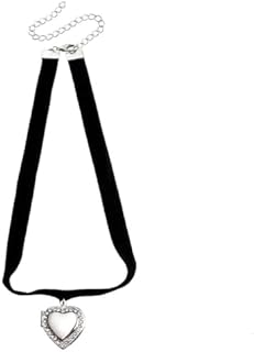 Black Velvet Heart Choker Zirconia Heart Locket Pendant Openable Locket Heart Pendant necklace Gift for Women Teen Girl Dainty Jewelry