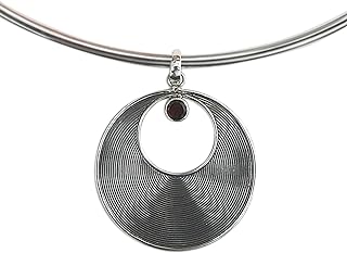 NOVICA Handmade Sterling Silver Garnet Choker Necklace with Cable Chain and No Clasp from Indonesia Featuring Mesmerizing Red Pendant Design, Perfect for Special Occasions