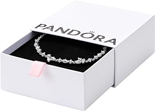 Monet Charm Bracelet with Box Chain & Spring Ring in Sterling Silver, Cubic Zirconia - Ideal Gift for Women in Gift Box