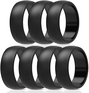 ThunderFit Silicone Wedding Rings for Men, Rubber Engagement Bands 8.7mm Wide 2.5mm Thick - 1/2/3/4/5/6/7/12/16 Variety Multipack