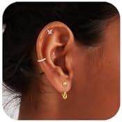 14K Gold Plated, Hypoallergenic, Cubic Zirconia Encrusted Hoop Earrings and Stud Set for Women with Push-Back Closure - Versatile Jewelry for Daily Wear and Special Occasions