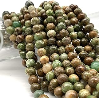 ABCGEMS Australian Green Opal Beads (Gorgeous Matrix) Healing Energy Ideal for Bracelet Necklace Ring DIY Jewelry Making Craft Men Women Smooth Round 8mm