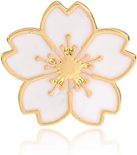 Enamel Alloy Tiny Brooch with Pin-type Clasp - Delicate Cherry Blossom Design - Ideal for Women and Girls