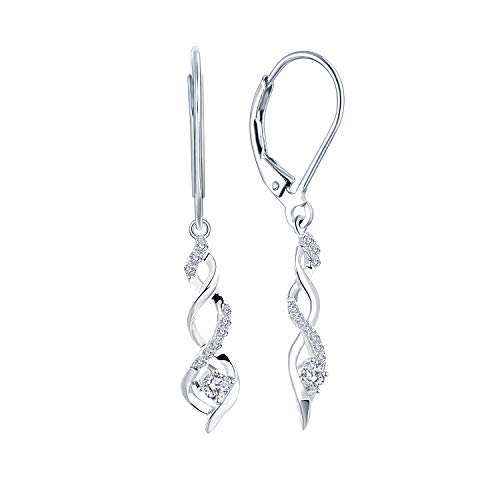 JO WISDOM 925 Sterling Silver Infinity Dangle & Drop Earrings with AAA Cubic Zirconia