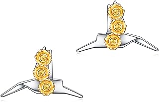 Sterling Silver Origami Hummingbird Wrap Design Stud Earrings with Push Back Mechanism - Hypoallergenic, Tarnish-Resistant Jewelry Gifts for Women and Girls