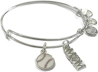 Alex and Ani BASEBALL MOM Duo Charm Bangle Bracelet