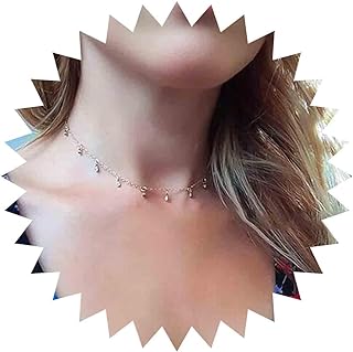 Boho Crystal Dangle Choker Necklace Gold Circle Crystal Pendant Necklace Short CZ Dangly Necklace Vintage Dangle Necklace Chain Jewelry for Women and Girls