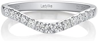 Elegant "Curved Wedding Ring" with Lab-Created Moissanite for Women, 925 Sterling Silver Design