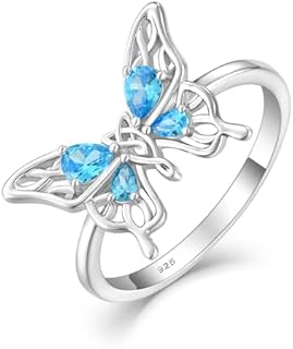 Amethyst Embellished Butterfly Engagement Ring in Sterling Silver for Women - Exquisite Eternity Style Design