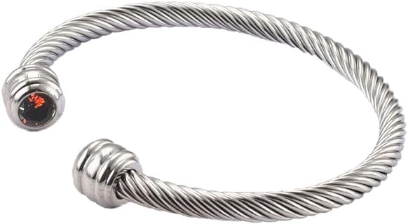 Rope bangle birthstone bracelet with 2 gemstones