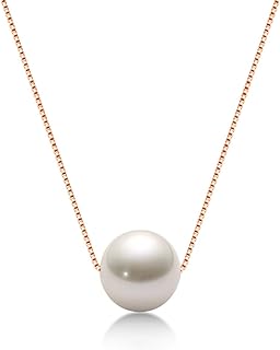 Other-Clasp Type Women's DENGGUANG Pearl Pendant Necklace with Sterling Silver Box Chain, 8-9mm Freshwater/Tahitian Pearls, Classic Design Gift in White/Pink/Purple/Black