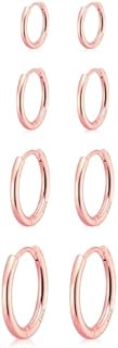 Gold Hoop Earrings Set for Women, 14k Gold Plated Hypoallergenic Lightweight Gold Hoops Huggie Earrings Tiny Cartilage Ear Jewelry Gifts