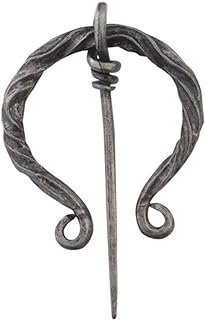 Unique Medieval Cloak Shawl Brooches Pins Personalized Viking Bar Horn Badges Pins Geometric Penannular Broaches for Women Buckle Cape Clasp Pin