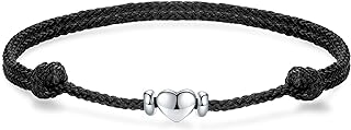 J.Endéar Anklet Heart Waterproof Boho Jewellery Handmade String 925 Sterling Silver Summer Beach Anklets for Women Teen Girls Love Friendship Braided Jewelry
