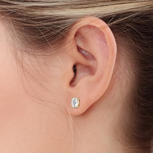 Cubic Zirconia Stud Earrings for Women,18K Gold Plated,Women’s 925 Sterling Silver Simulated Diamond CZ Earrings with Pear/Oval/Baguette/Princess/Triangle/Marquise Cut.
