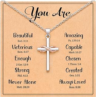 UPROMI Cross Necklace for Women Christian Graduation Confirmation Gifts for Women Her Teen Girls